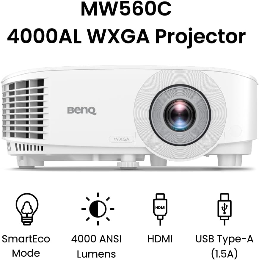 BenQ WXGA Business Projector (MW560C) - DLP - 4,000 lúmenes de alto...