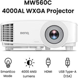 BenQ WXGA Business Projector (MW560C) - DLP - 4,000 lúmenes de alto...
