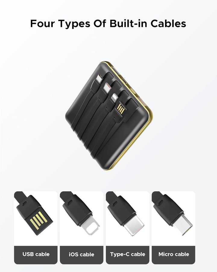 Kelaien Cargador portátil de 10000 mAh, banco de energía de cable i...