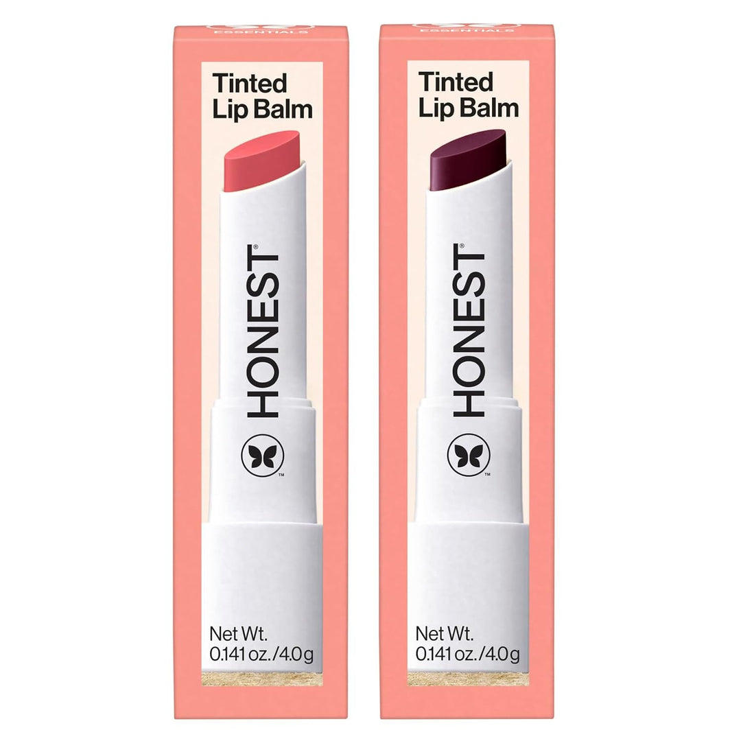 Honest Beauty Bálsamo labial hidratante vegano tintado, paquete de...
