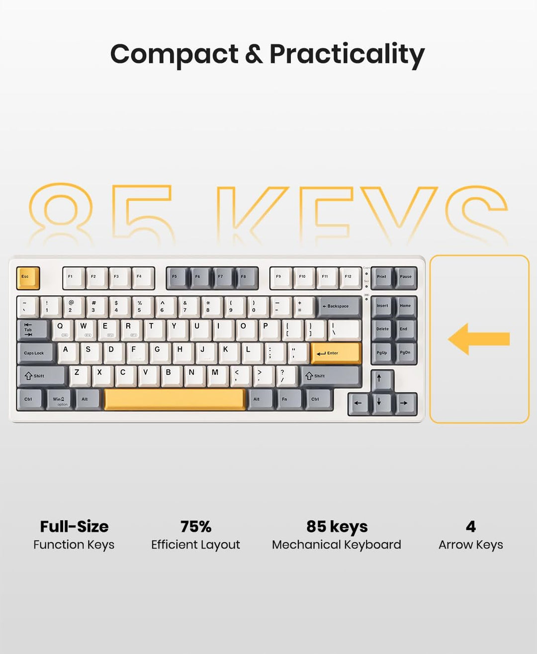 Kisnt Teclado mecánico inalámbrico, con junta montada con sonido cr...