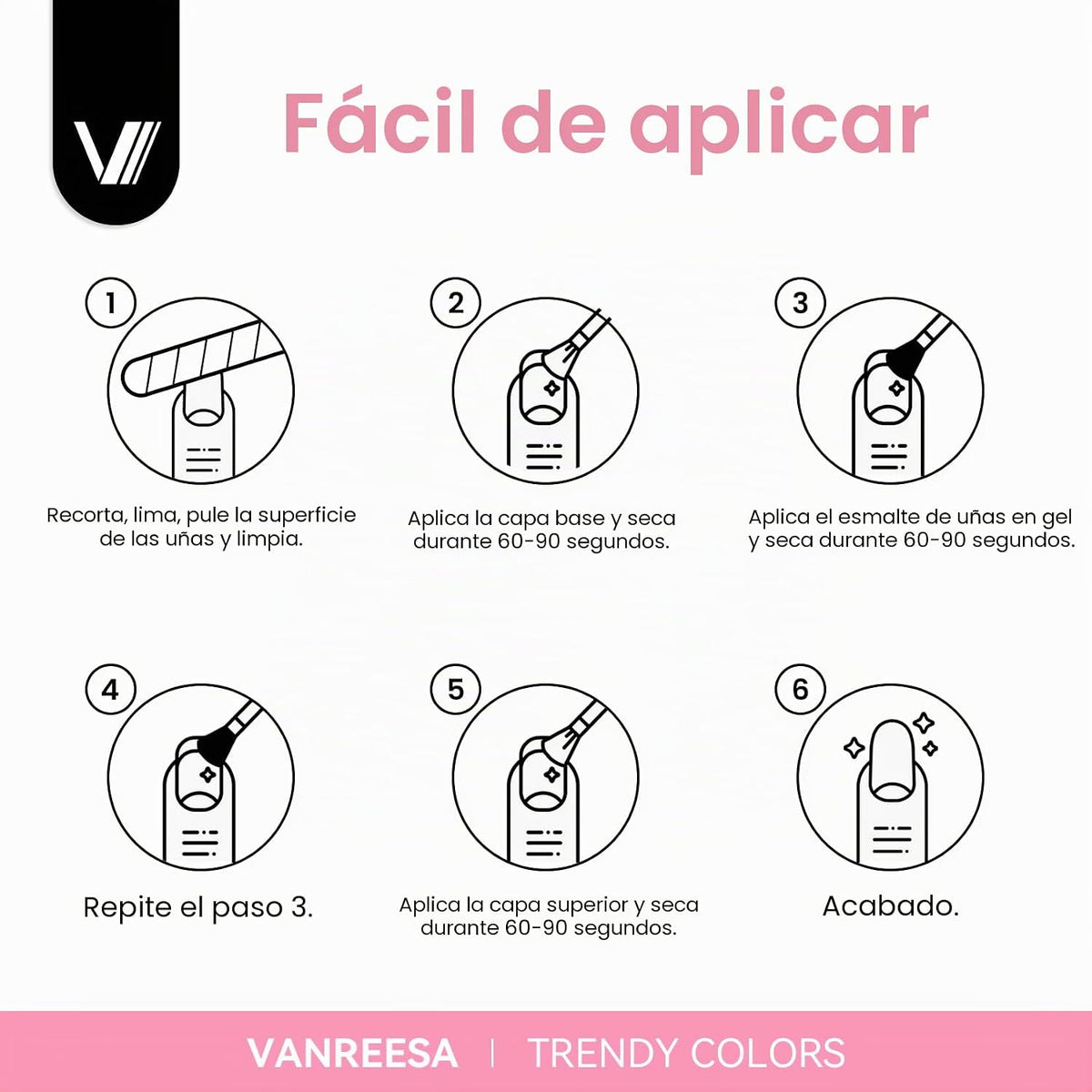 VANREESA Juego de 24 esmaltes de uñas de gel pastel, esmalte de gel...
