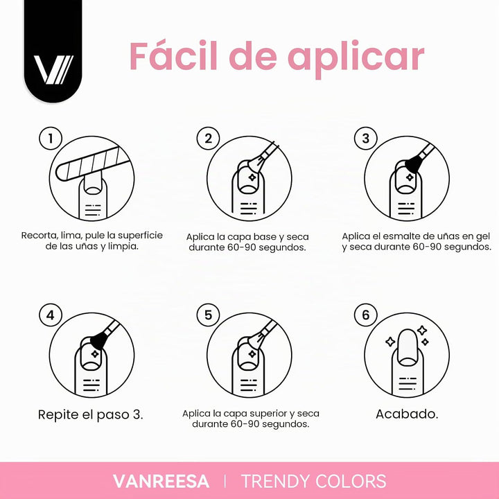 VANREESA Juego de 24 esmaltes de uñas de gel pastel, esmalte de gel...