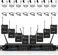 MICNAUX Sistema de micrófono inalámbrico de solapa con auriculares...