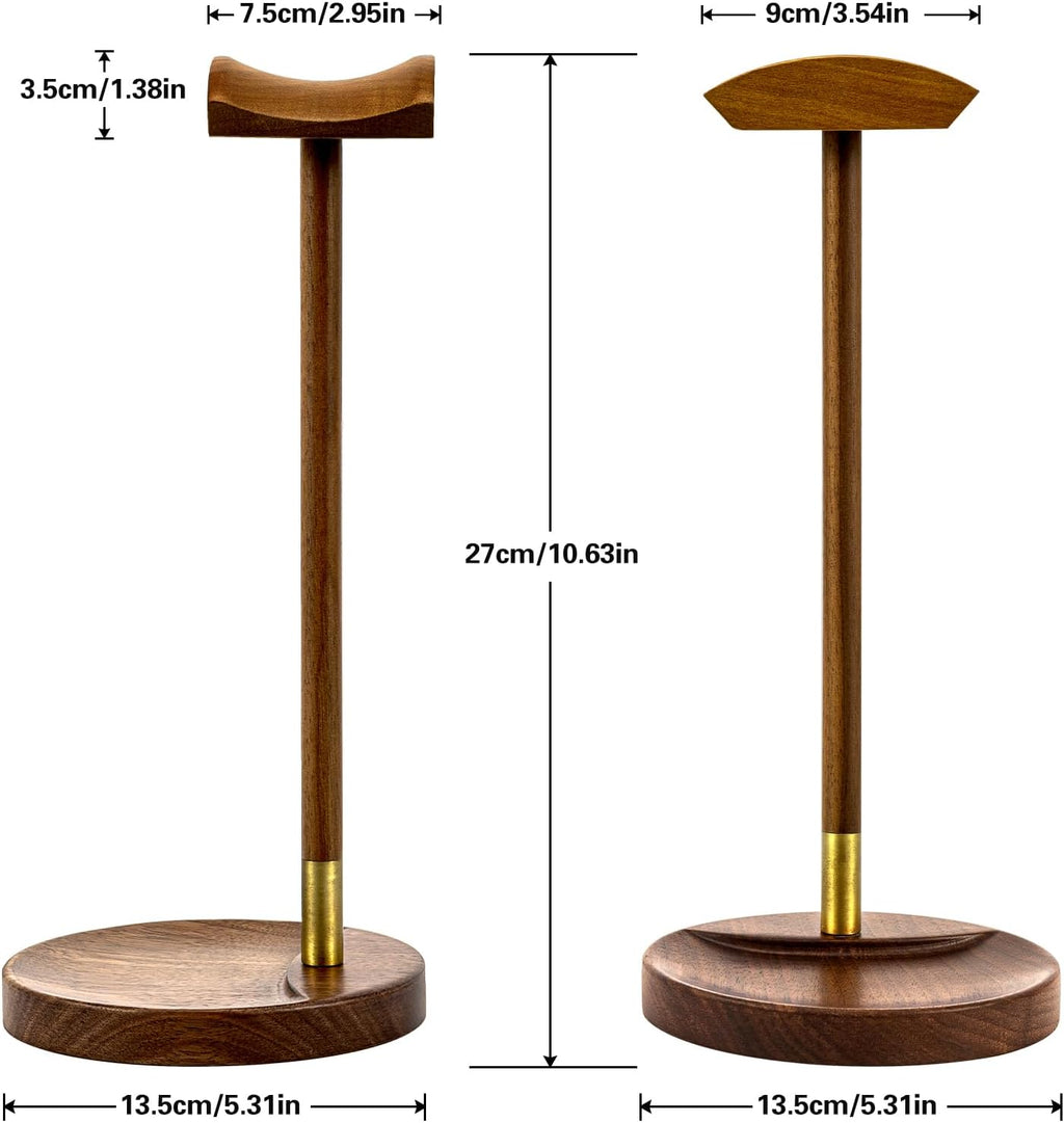 Soporte de auriculares para escritorio, soporte de madera maciza para videojuegos, soporte de auriculares de escritorio para AirPods Max, Sony, Bose, Beats, auriculares para juegos
