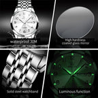 OLEVS Relojes de Pareja de San Valentín - Lujo, Moda para Hombre y Mujer, Juego de Relojes