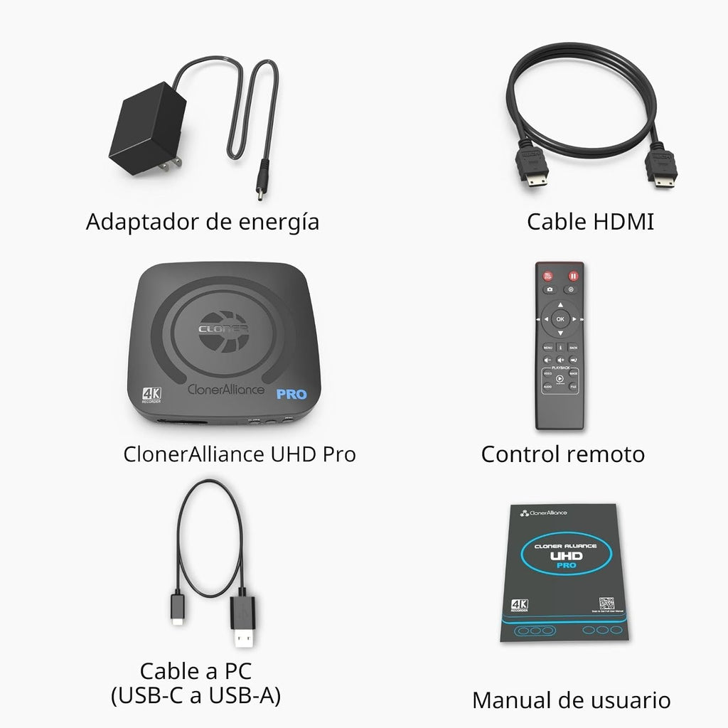 UHD Pro, grabadora de video 4K, DVR de captura HDMI con códec H.265/H.264, grabación cinemática de 4K a 24 fps (hasta 4K @30 fps), no requiere PC.