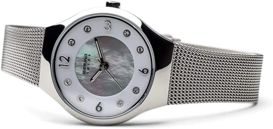 Bering Reloj Mujer Movimiento Solar - Colección Solar con Acero Inoxidable y Cristal de Zafiro 14427-XXX