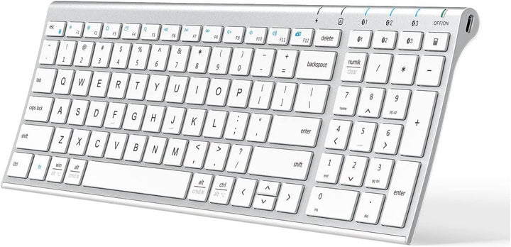iClever BK10 Teclado Bluetooth, Teclado Inalámbrico Bluetooth 5.1 U...