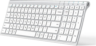 iClever BK10 Teclado Bluetooth, Teclado Inalámbrico Bluetooth 5.1 U...