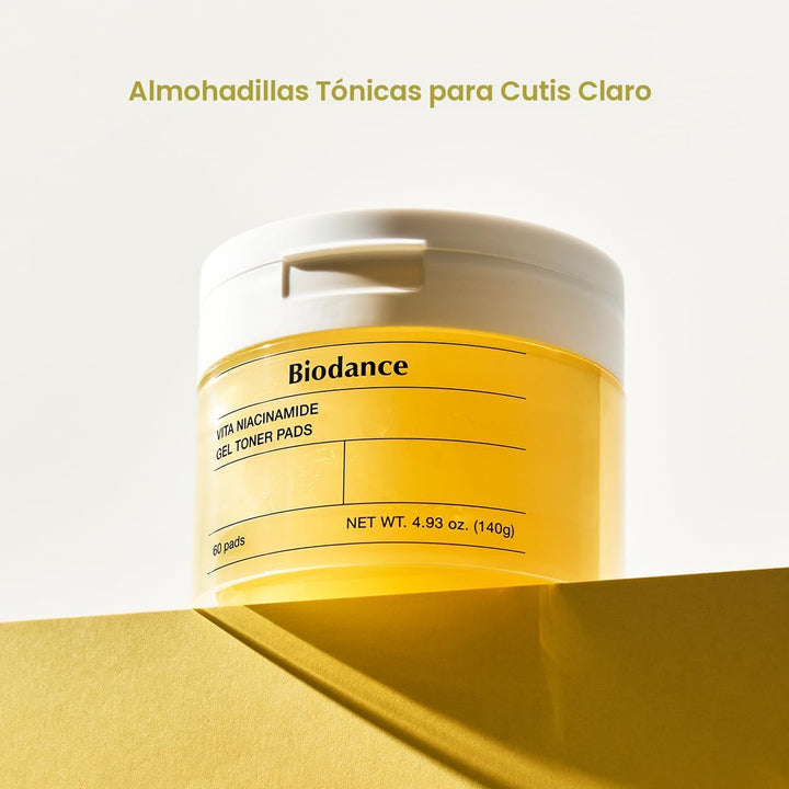 Biodance Vita - Almohadillas de tóner de gel de niacinamida, correc...