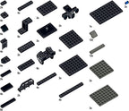 MOC City Creative Building Set – Ruedas de base de tren, camión de plataforma baja y vías de ferrocarril Kit de bricolaje (compatible con piezas técnicas 92339, 92088, 4025) (1PCS camión de