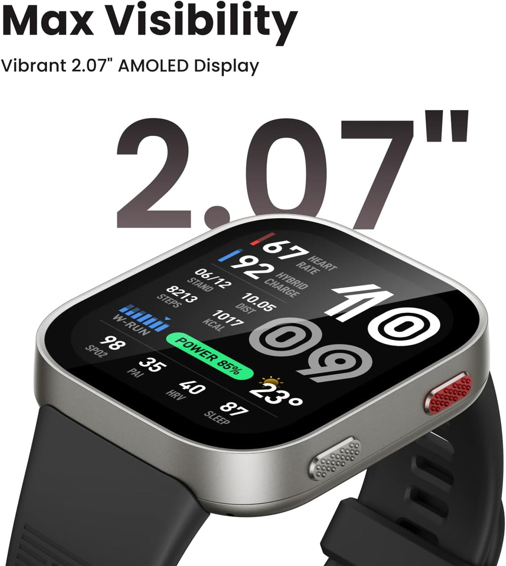 Amazfit Reloj inteligente Bip Max, pantalla AMOLED de 2.07", GPS, iOS