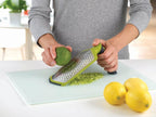 Joseph Joseph Rallador giratorio 2 en 1 con mango ajustable, curso extra y fino, verde