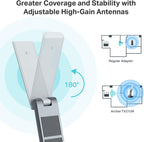 TP-Link AX1800 WiFi 6 Adaptador USB para PC de escritorio (Archer TX21UH) Adaptador de red inalámbrico con 2.4GHz, 5GHz, MU-MIMO, OFDMA, antena de doble banda 5dBi de alta ganancia, WPA3, compatible