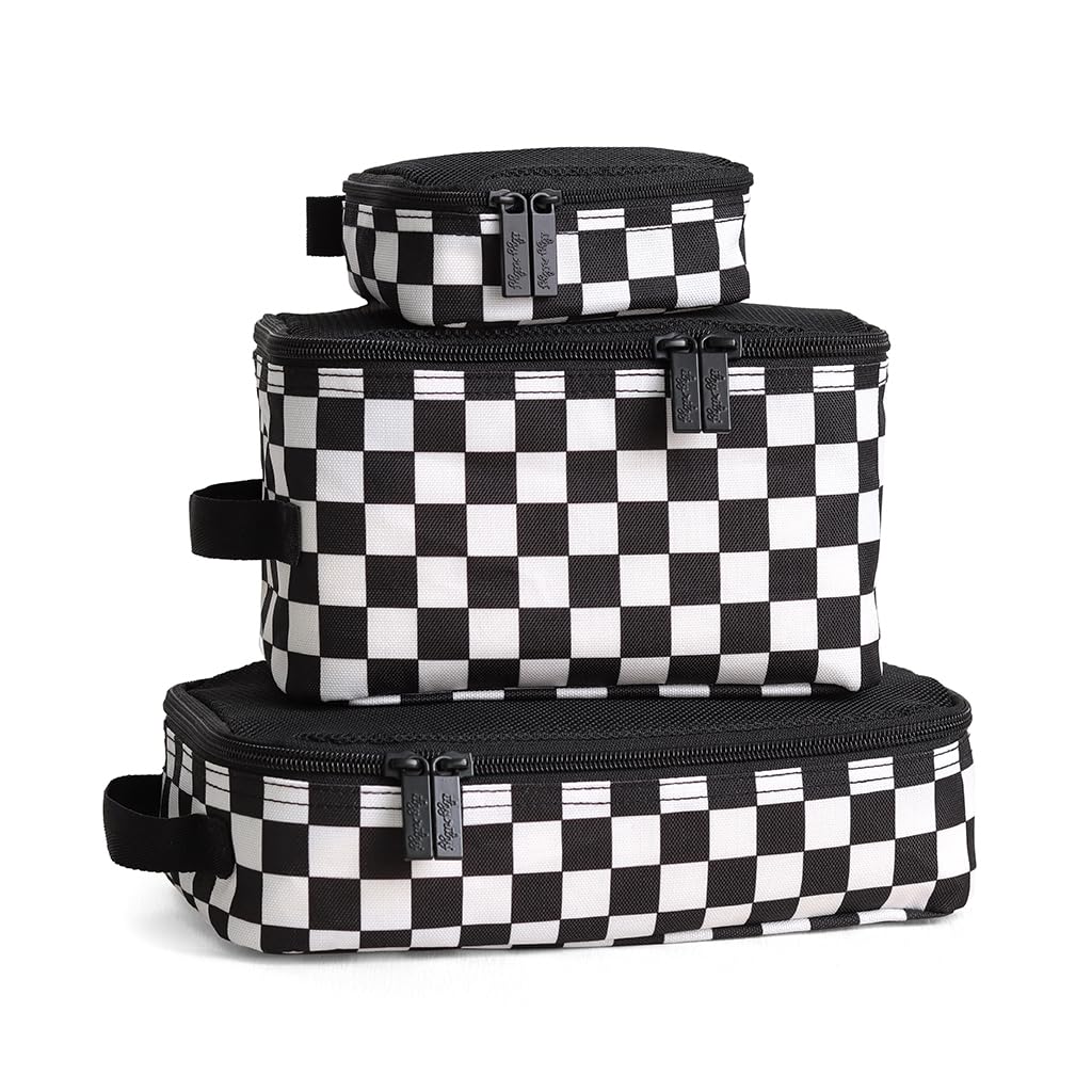 Itzy Ritzy Cubos de embalaje para viajes, juego de 3 (tablero de ajedrez