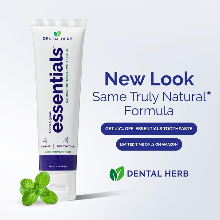Dental Herb Company Essentials Pasta de dientes sin flúor, paquete...