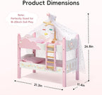 OOOK Litera 2 en 1 para muñeca de 18 pulgadas con tul, ropa de cama