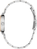GUESS Reloj analógico de cuero dorado