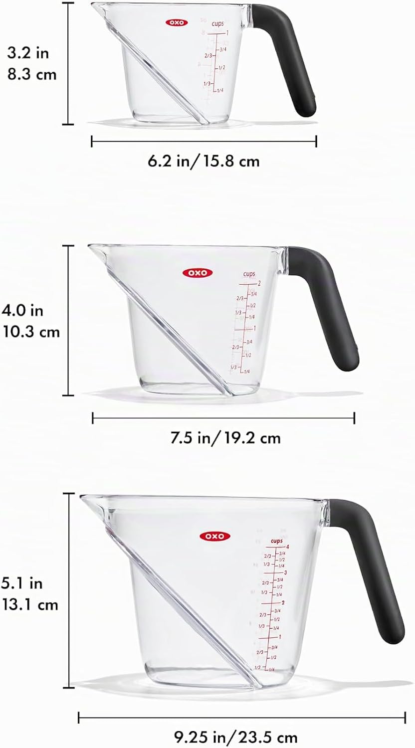 OXO Good Grips - Juego de tazas medidoras angulares (3 piezas)