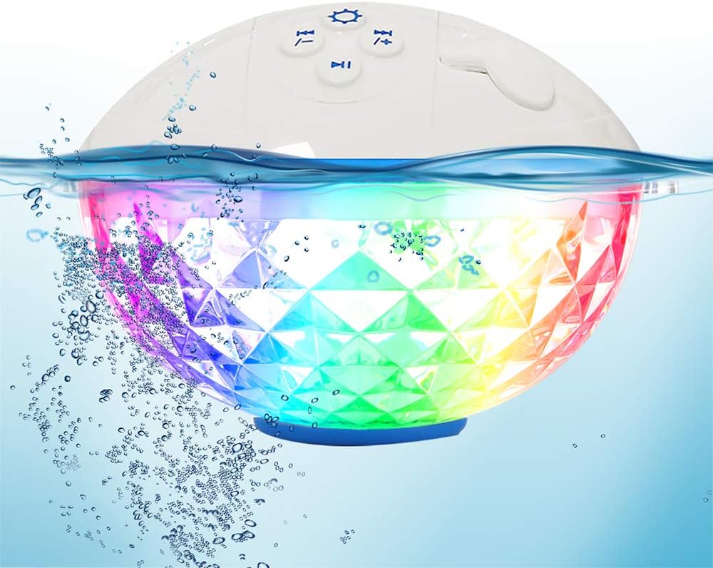 Altavoces Bluetooth con luces coloridas, portátil, con nivel de pro...
