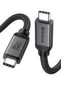Silkland USB 4 para Thunderbolt 5 Cable 6.6FT/2M, 80Gbps 240W, Dual 8K@60Hz