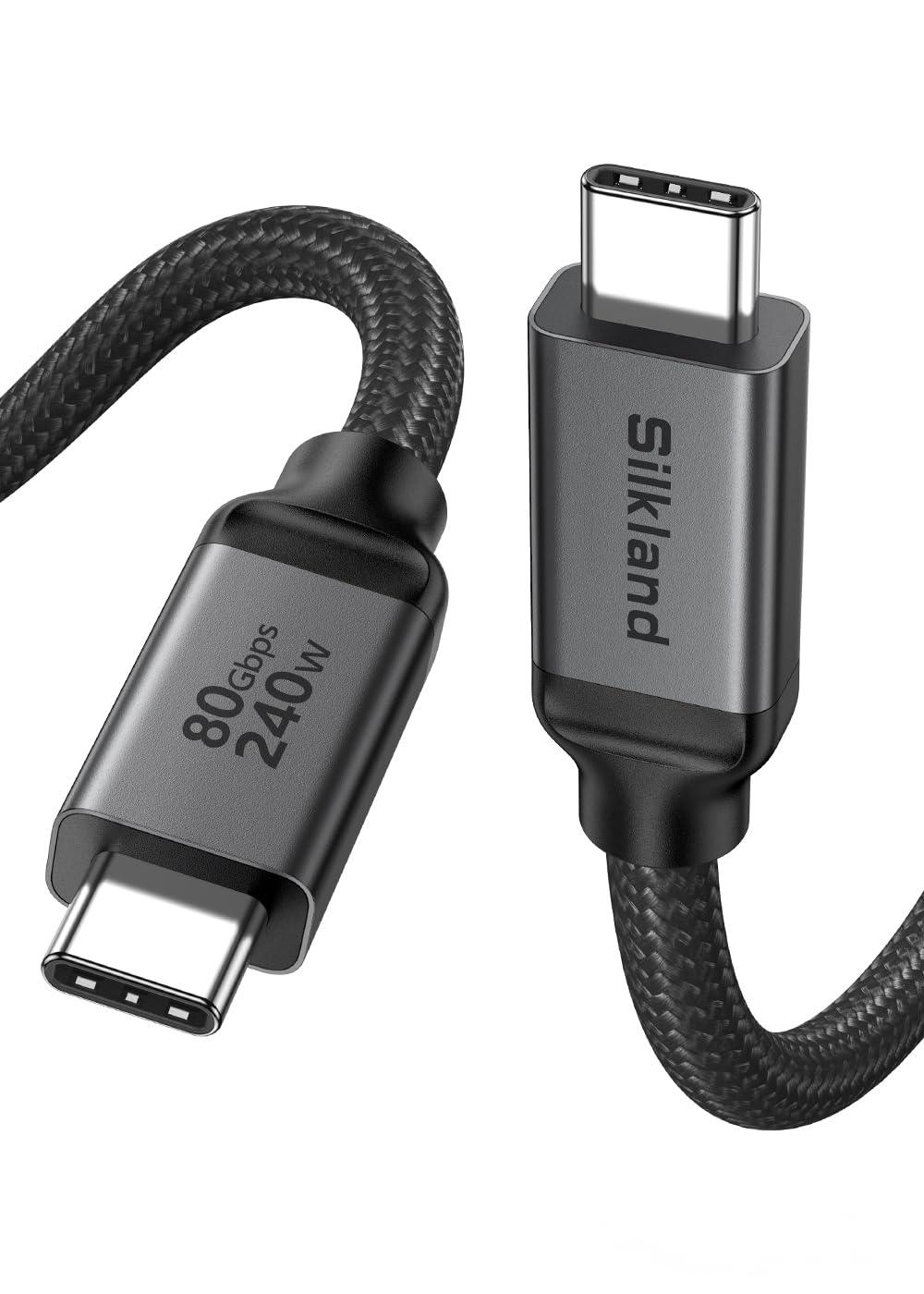 Silkland USB 4 para Thunderbolt 5 Cable 6.6FT/2M, 80Gbps 240W, Dual 8K@60Hz