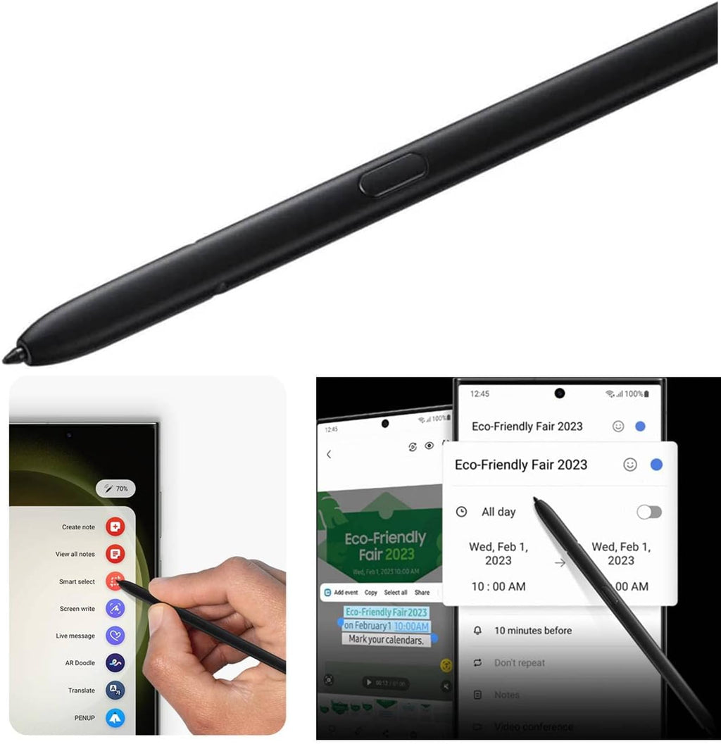 Bolígrafo S Pen S23 Ultra (con Bluetooth) de Reemplazo para Samsung Galaxy S23 Ultra (4096 Niveles de Presión) + Puntas de Reemplazo (Negro Fantasma)