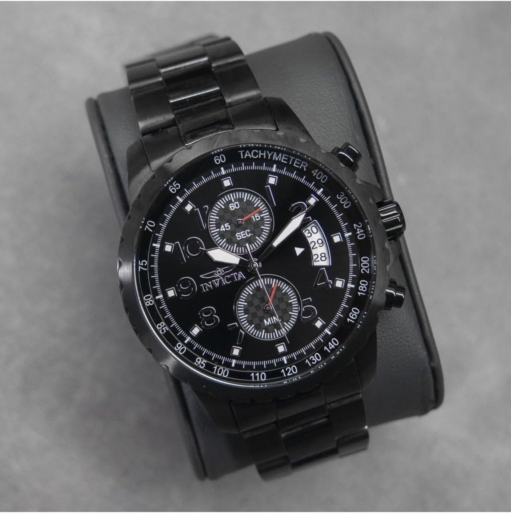 Invicta Specialty - Reloj de cuarzo para hombre, 1.77 pulgadas, acero inoxidable, color negro, dorado y azul (modelo: 13785 y 13787), 13787, Acero inoxidable