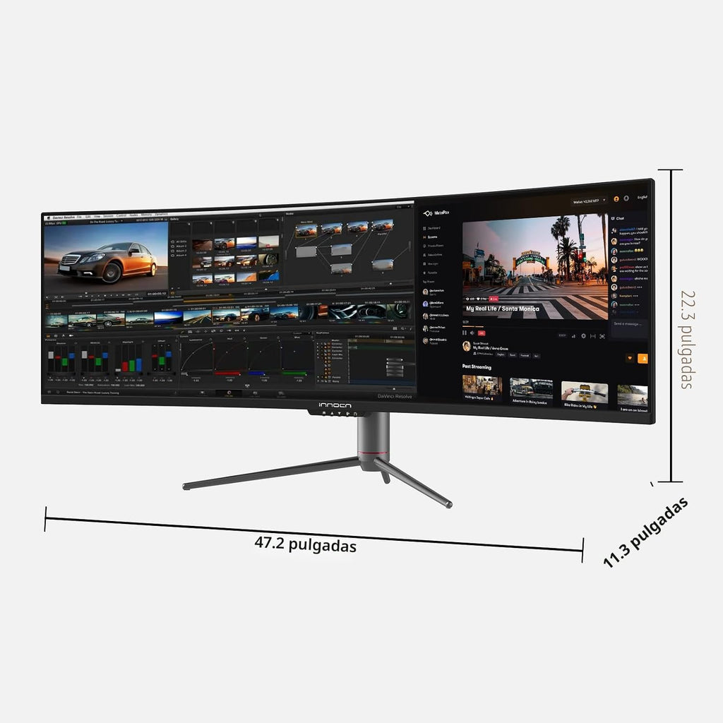 INNOCN Monitor curvo ultra ancho de 49 pulgadas 3840 x 1080P 144Hz,...