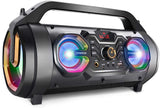Altavoz Bluetooth, Boombox Bluetooth portátil de 30 W con subwoofer...