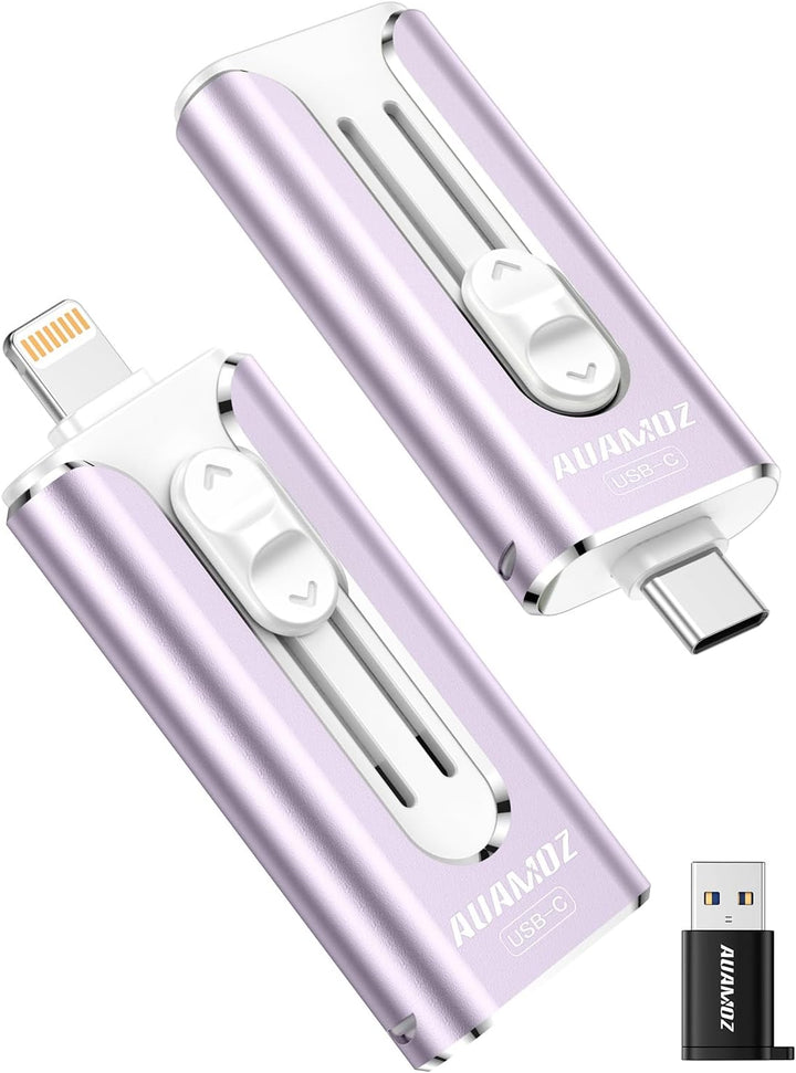 AUAMOZ Mini unidad flash de doble interfaz de 256 GB, memoria portá...