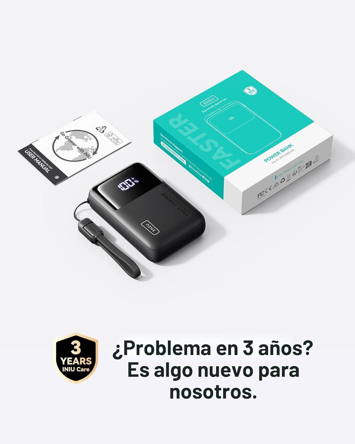 INIU Banco de energía, 20000mAh, 65 W, ultra compacto, USB C, carga...