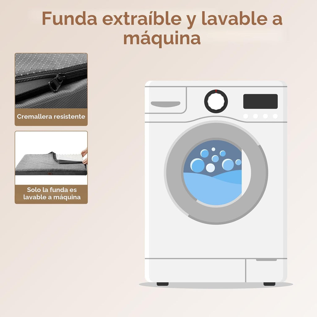 EHEYCIGA Cama extra grande para perro, lavable con funda extraíble, camas ortopédicas para perros, colchón para perro, gris, 44.1 x 31.9 x 3.0 in