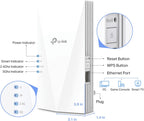 TP-Link AX1500 Extensor WiFi Amplificador de Internet (RE500X), Extensor de Alcance WiFi 6 Cubre hasta 1500 pies cuadrados y 25 dispositivos, Banda Dual, Modo AP con Puerto Gigabit, Configuración por