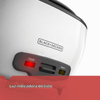 Olla arrocera BLACK+DECKER 6 tazas (cocidas) con cesta para vapor, recipiente antiadherente extraíble, blanca