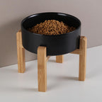 Cuenco de cerámica elevado y elevado para perros de razas pequeñas y medianas, cuenco de agua con soporte, plato de alimentación pesado antideslizante de 6 pulgadas, 3.6 tazas, 28.7 fl oz, 28