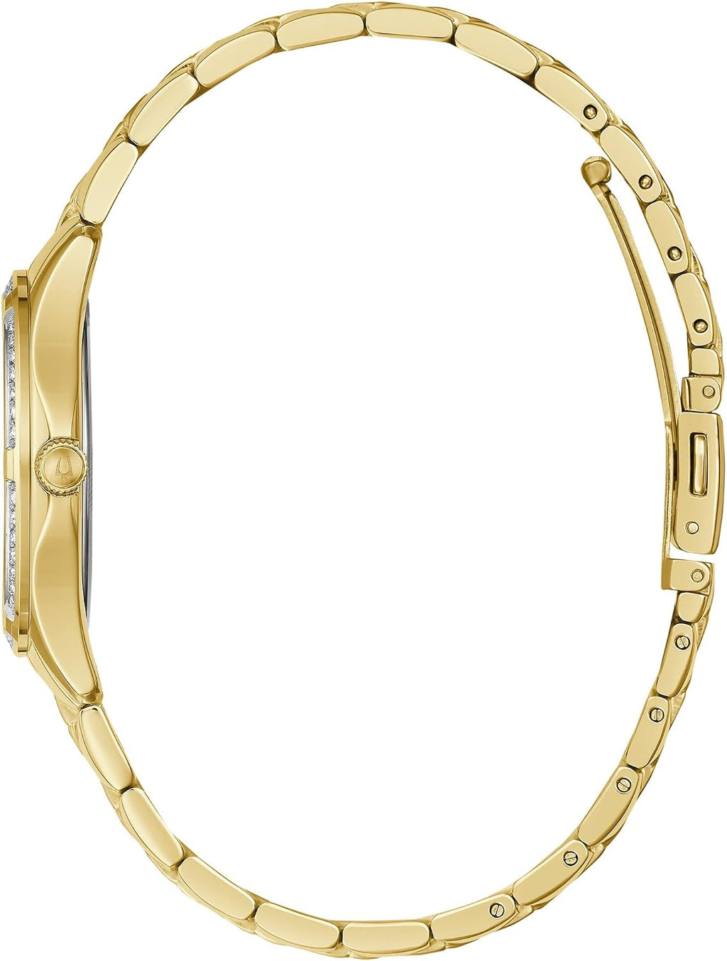 Reloj Bulova para mujer de acero inoxidable con cristal de 3 manecillas, mecanismo de cuarzo, esfera de nácar blanca