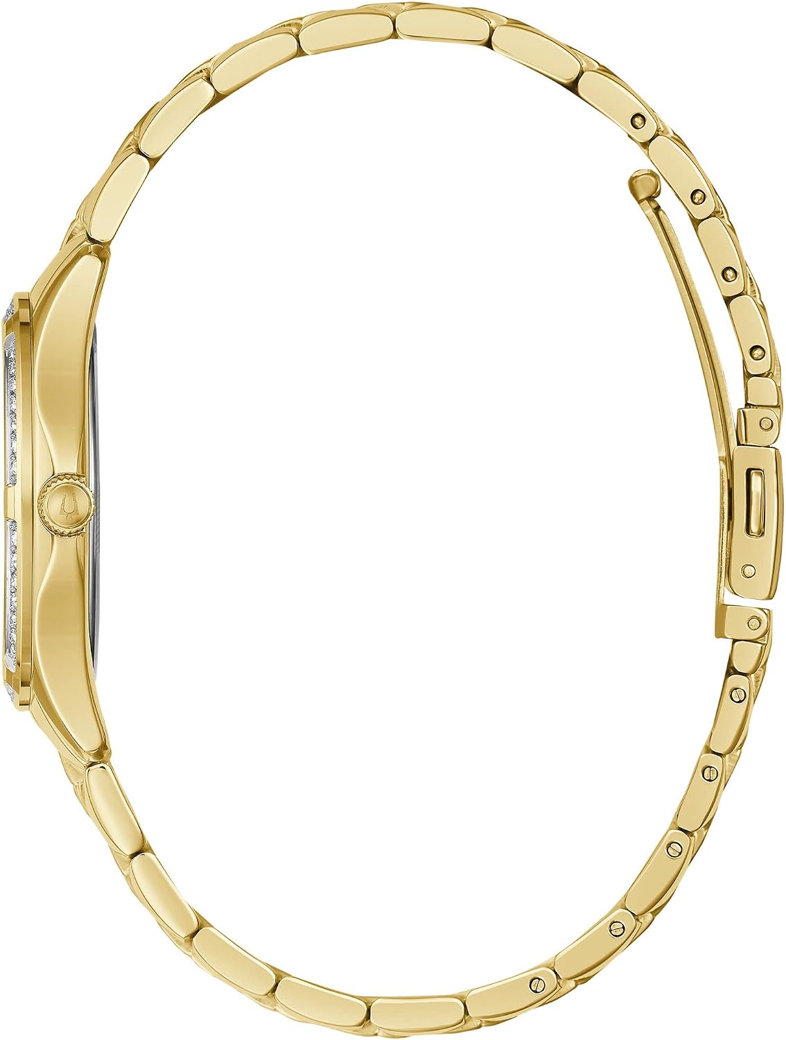 Reloj Bulova para mujer de acero inoxidable con cristal de 3 manecillas, mecanismo de cuarzo, esfera de nácar blanca