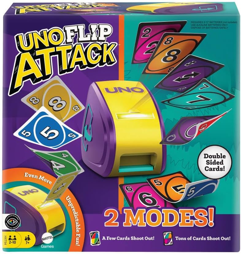 Mattel Games UNO - Juego de cartas Flip Attack con unidad de lanzam...