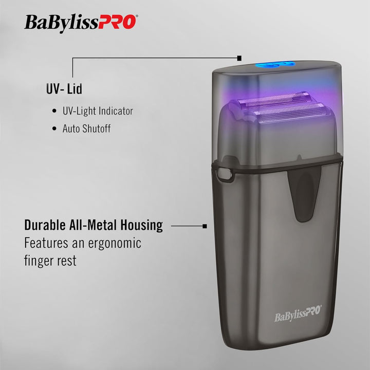 BaBylissPRO UVFOIL Afeitadoras de metal de doble lámina con desinfe...