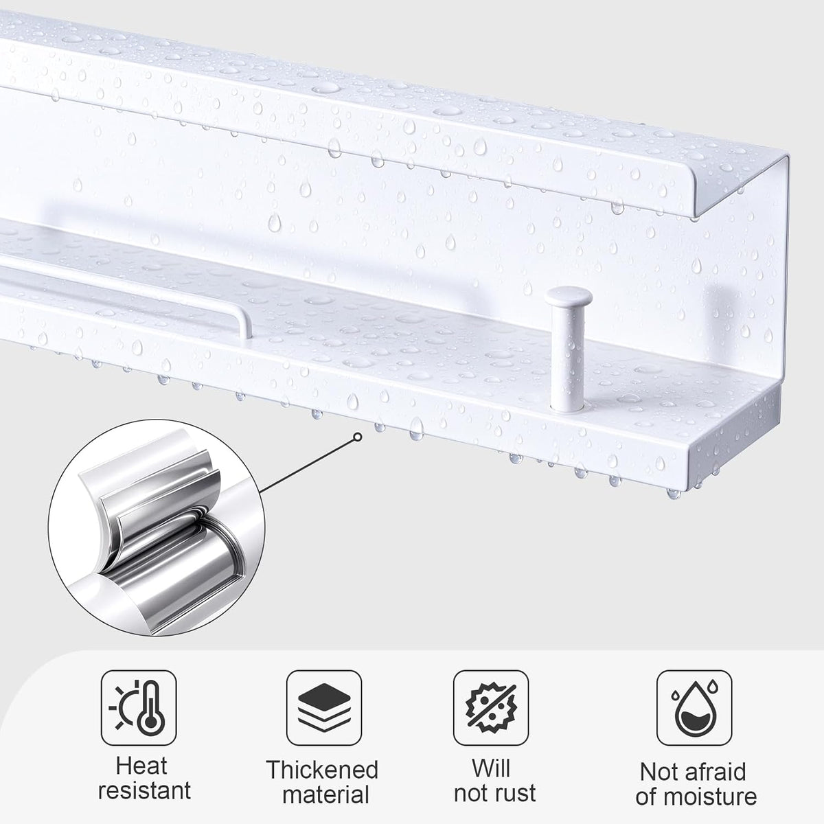 Soporte de secador de pelo para pared con diseño de 3 niveles y espacio para fijación con adhesivo o tornillos