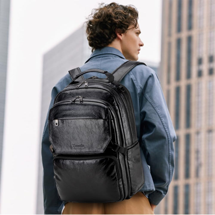 Tzowla Mochila de cuero para laptop, bolsa para hombres y mujeres,...