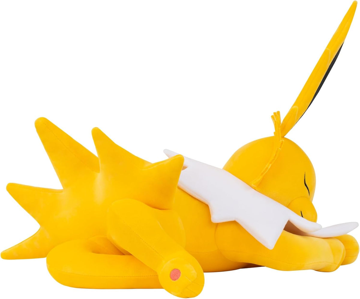Pokemon Jolteon - Peluche para dormir, 18 pulgadas, felpa prémium en postura para dormir