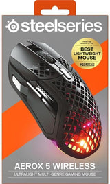 SteelSeries Aerox 5 Wireless - Ratón Gaming RGB Holey - Diseño Ultr...