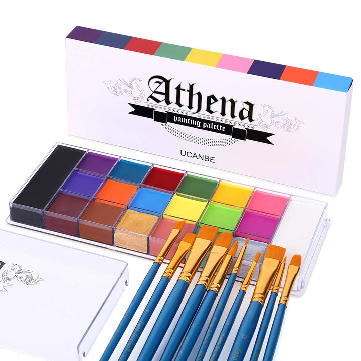 UCANBE Juego de pintura facial y corporal, paleta de pintura Athena...