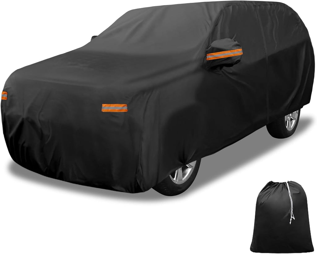 X AUTOHAUX - Funda para coche al aire libre impermeable con protección contra el sol, la lluvia, la nieve y el granizo con cremallera en el lado izquierdo 210D-PU para Ford Expedition