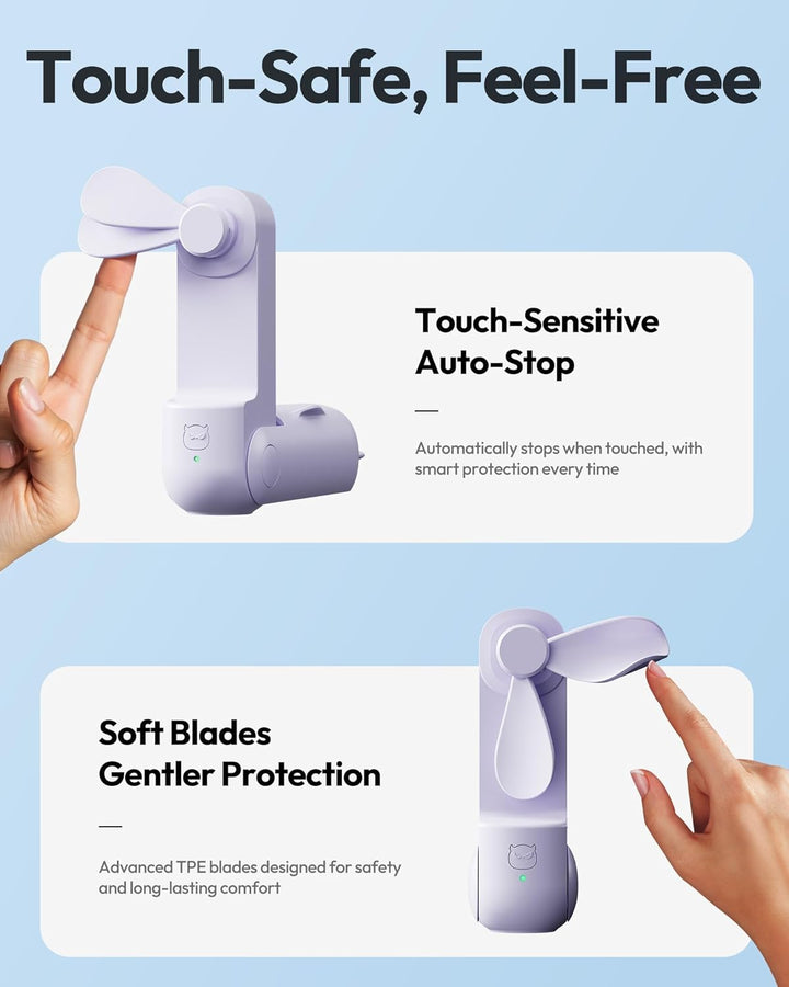GAIATOP Ventilador de mano portátil, mini ventiladores de viaje ple...