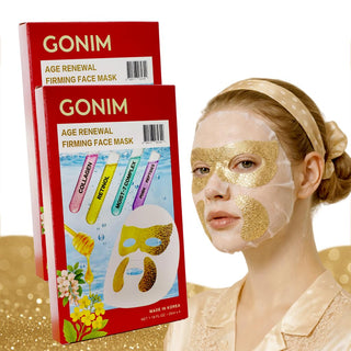 GONIM Máscara facial coreana con parches integrados para los ojos c...