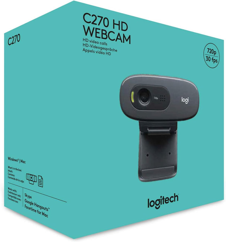 Logitech C270 - Webcam para computadora de sobremesa o portátil (pa...